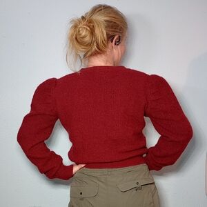 Raspberry Puff Sweater